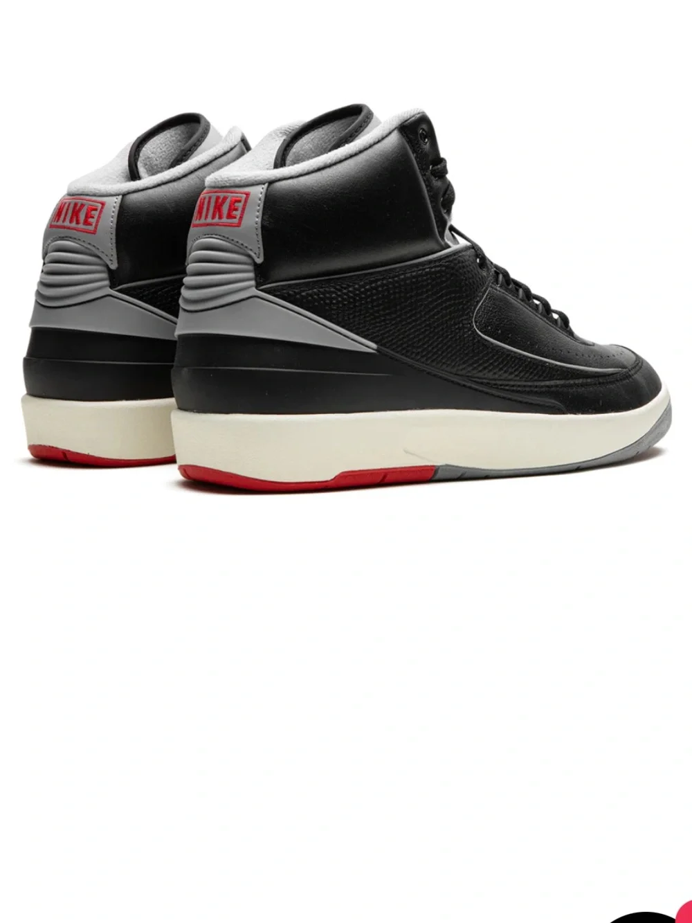 Nike Air Jordan Kids 2 Retro GS Black/Cement Grey/Red DQ8562-001 Sneakers/ 4.5Y